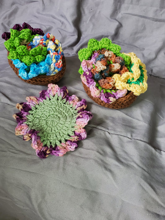 Flower Pot Coaster Set